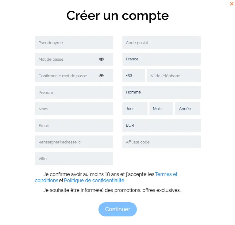 Procedura di registrazione NORDIS CASINO